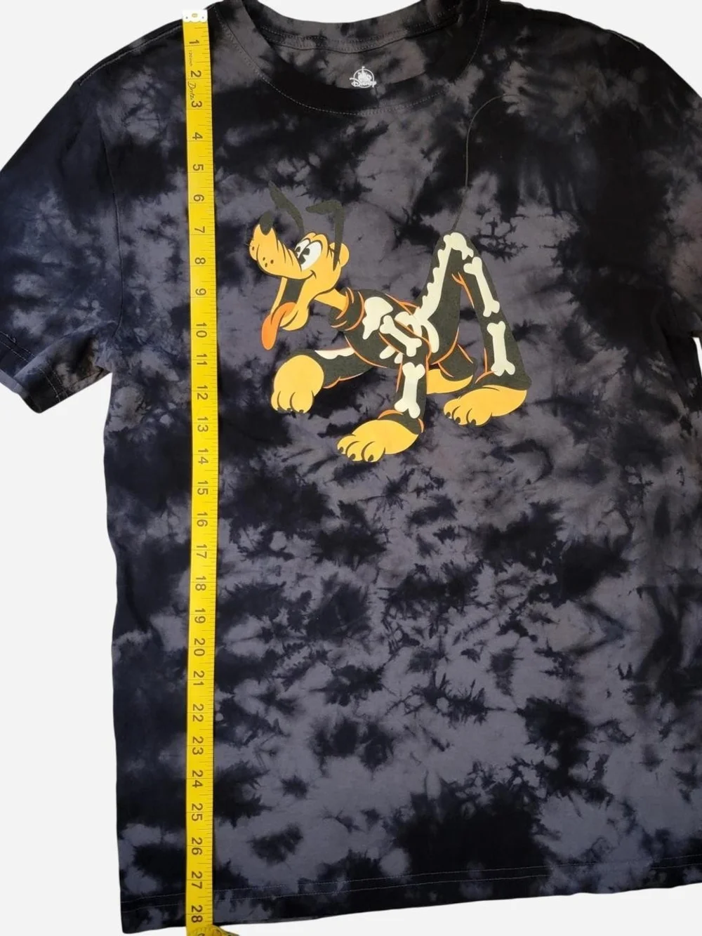 Disney Pluto Black Tie-Dye Graphic Dog T-Shirt